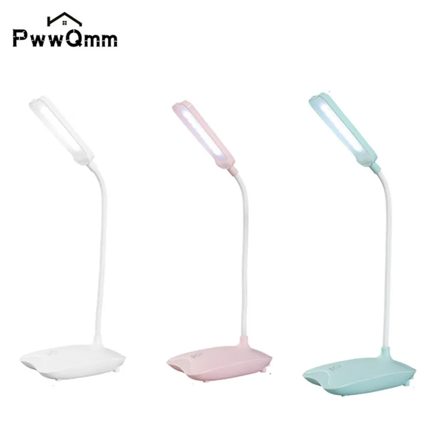 Купи PwwQmm LED Desk Lamp Foldable Dimmable Touch Table Lamp DC5V USB Powered table Light 6000K night light touch dimming lamp за 505 рублей в магазине AliExpress