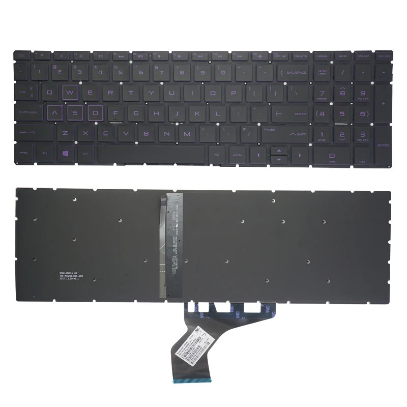 Новая клавиатура US для HP 15-DA 15-CX 15-CS 15-DK 15-DF 15-CR 15t-da0000 с подсветкой зеленый белый