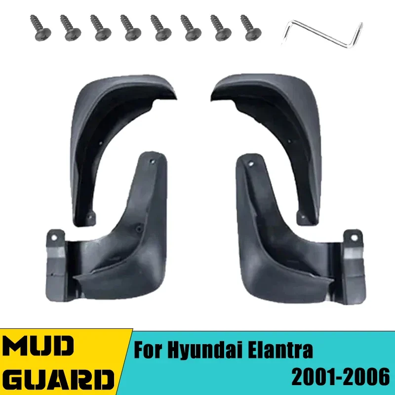 4 Шт. Hyundai Elantra XD 2001-2006 ABS Заднее Крыло Автоматические Брызговики Против Брызг