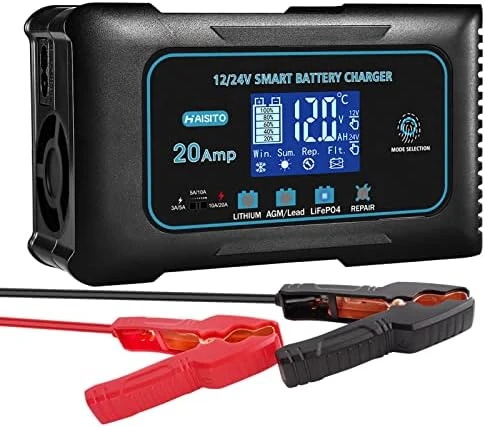 

Amp Lithium Battery Charger, 12V and 24V Lifepo4,Lead-Acid(/Gel/SLA..) Portable Car Battery Charger,Battery Maintainer, Trickle