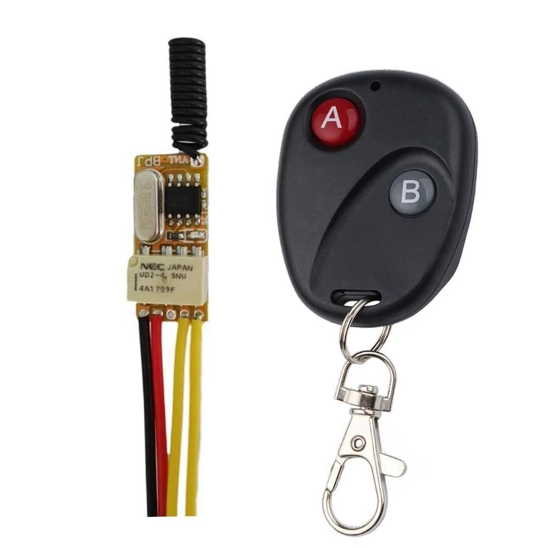 

Радиочастотный пульт дистанционного управления 433 МГц 4,2 В 4,5 В 5 в 6 в 7,4 В 9 в 12 В маленькое реле беспроводные переключатели без COM NC реле контакт PCB + пластик
