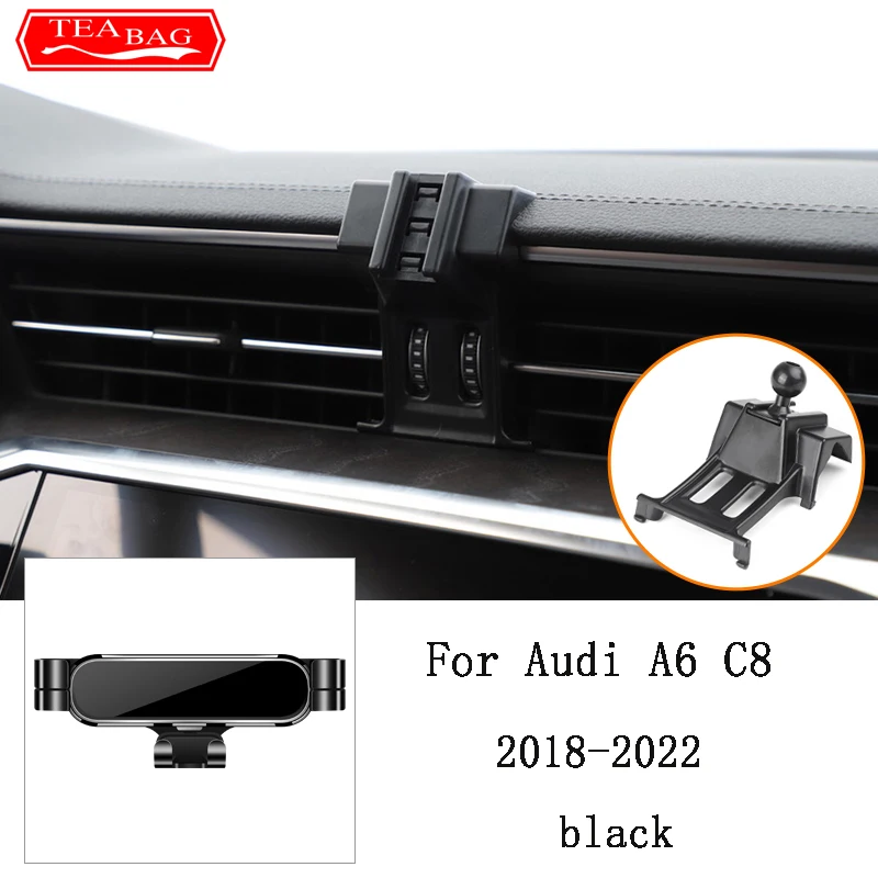 Регулируемый автомобильный держатель для телефона Audi A6 C6 C7 C8 2005-2022, кронштейн для крепления на вентиляционное отверстие, Поворотная подставка для GPS, аксессуары для интерьера