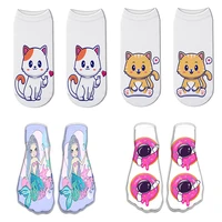 new art couple short socks cute funny cartoon animal 3d printing ladies low socks harajuku fashion happy gift socks for unisex