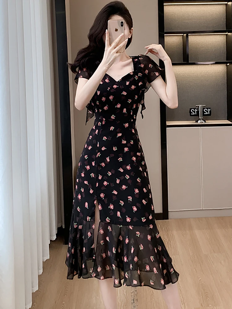 Черное винтажное платье Huti wjwyl