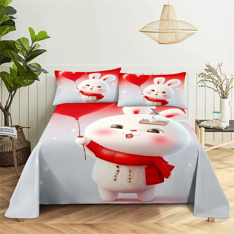 

Cute Cartoon Animals 0.9/1.2/1.5/1.8/2m Queen Sheet Set Flat Sheet Bed Sheets and Pillowcases Bedroom Bed Sheet Set Bedding Set