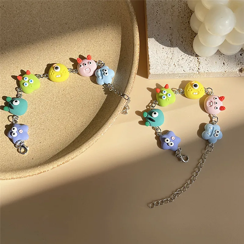 

Cute Charm Bracelet For Women Cartoon Design Resin Beaded Bracelets Creative Chains Bracelets For Gifts Children Jewelry 2022