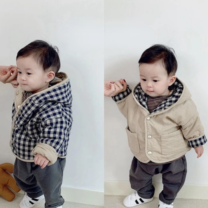 2024 детское хлопковое пальто утепленное для мальчиков и девочек топ с капюшоном