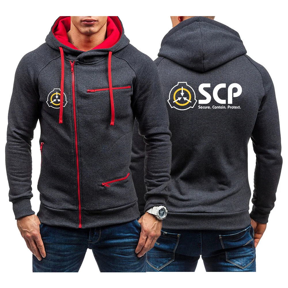 Мужская Новая Толстовка SCP Foundation 2022 Повседневная однотонная с длинным рукавом