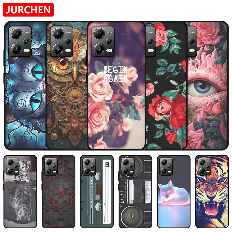 Силиконовый чехол для Xiaomi Poco X5 с милым мультяшным рисунком кота собаки цветов Xiao