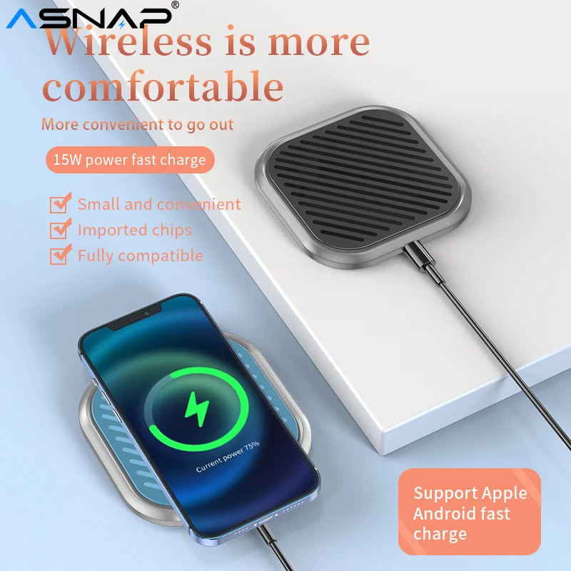 Магнитная беспроводная зарядная панель ASNAP быстрое зарядное устройство 15 Вт