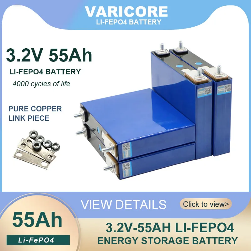 

3.2V 55Ah LiFePO4 battery Lithium iron phosphate for 4s 12V 24V 3C Motorcycle Car Motor batteries Modification M6 Stud Duty-free