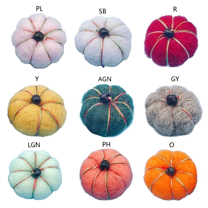 

5xFashion Wool Felt Pumpkins DIY Hair Accessories Hair Clip Ornament Hairpin Decor for Baby Girls Children Photo Props