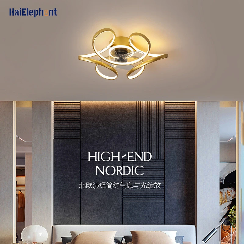 Современный светодиодный потолочный вентилятор освещение для кабинета столовой