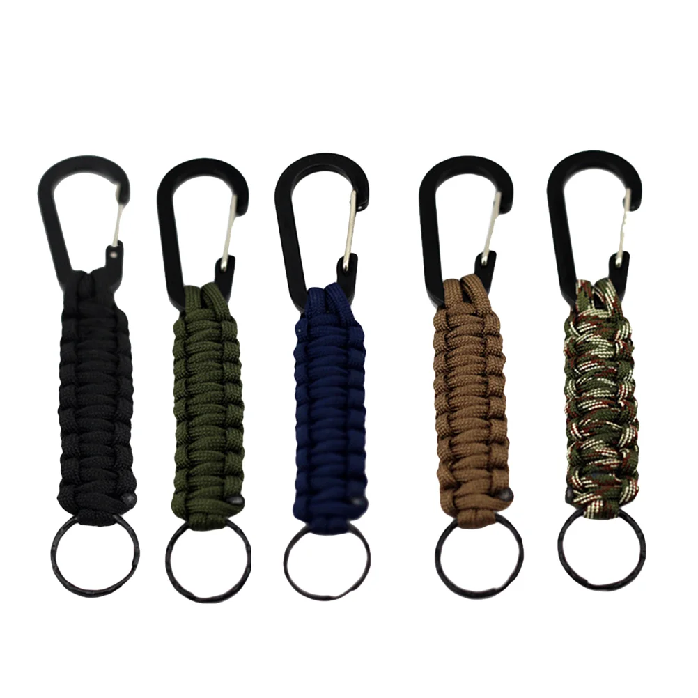 

5 Carabiner Useful Aluminum D-Ring Sturdy Key Chain Nylon Rope for Ethusiasts Climber Athletes