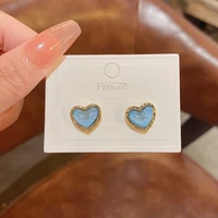 korea new dream blue love earrings female luxury small simple temperament earrings for women fashion jewelry