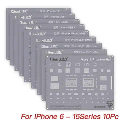 ЖК-дисплей, защита IC, трафареты для реболлинга BGA для Moblie iPhone 11-15 Pro Max, гибкий экран, стальная сетка, модель QIANLI