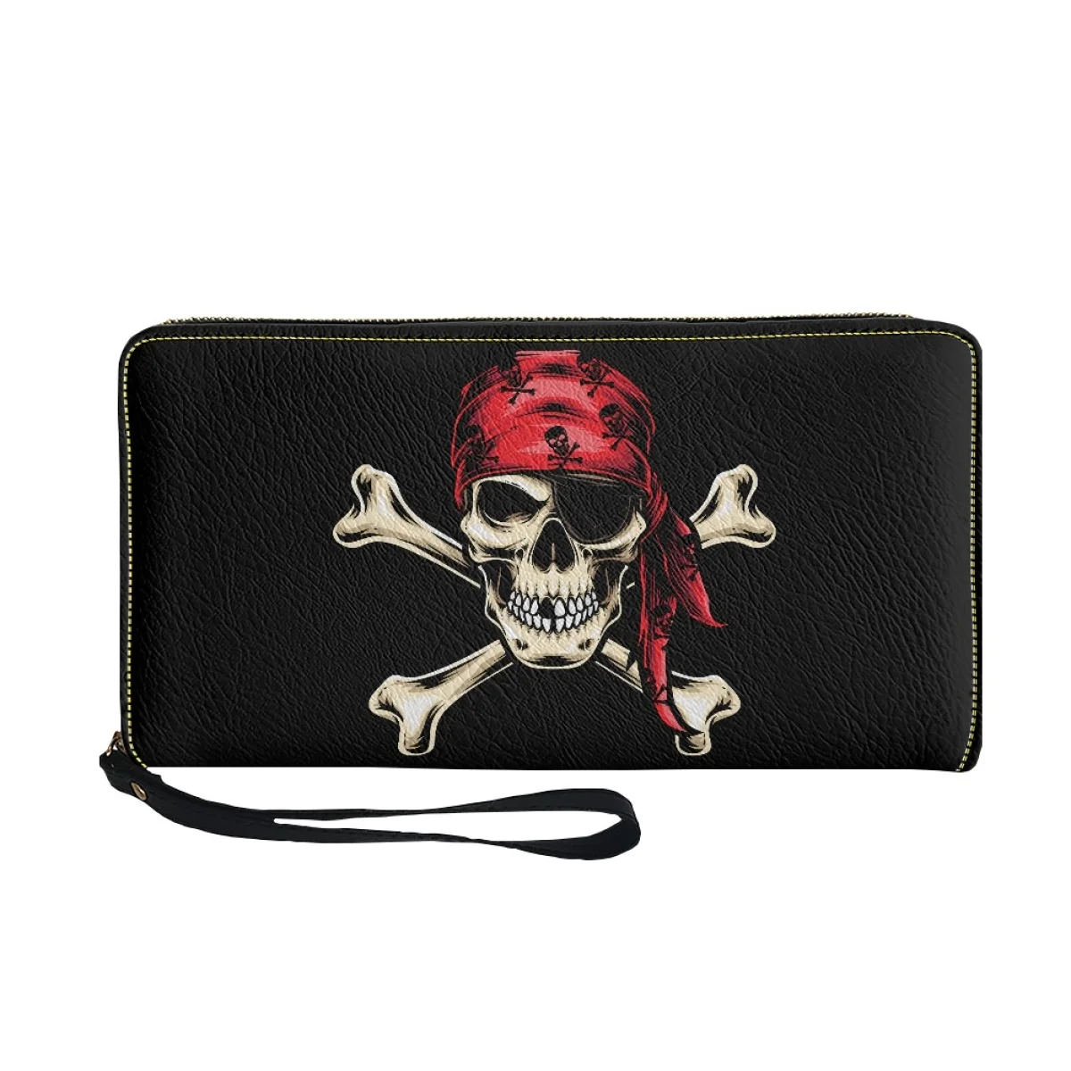 Woman Luxury Brand Wallet Pu Leather Pirate Pattern Wallet Minimalist Wallets With Strap Carteras De Mujer