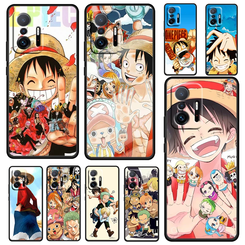 

ONE PIECE Red Luffy For Xiaomi Mi 12 11 11T 10T 10S Ultra Pro Lite 5G TPU Soft Silicone Black Phone Case Cover Fundas Coque Capa