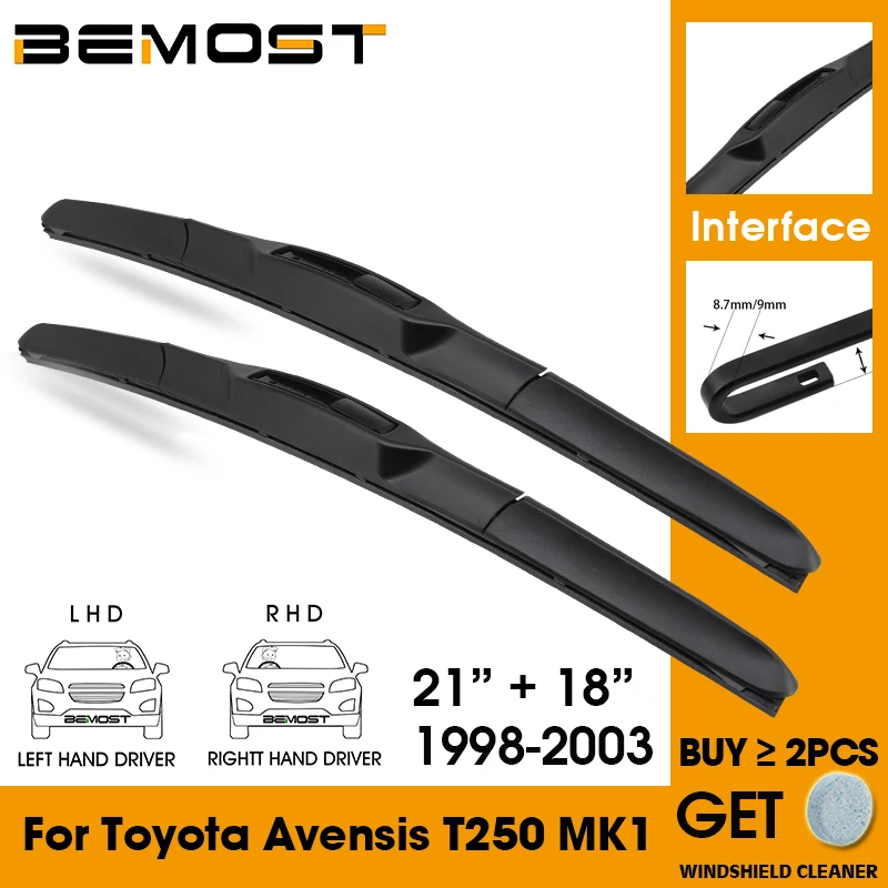 

Car Wiper Blade Front Window Windshield Rubber Silicon Refill Wipers For Toyota Avensis T250 MK1 1998-2003 LHD / RHD 21"+18"