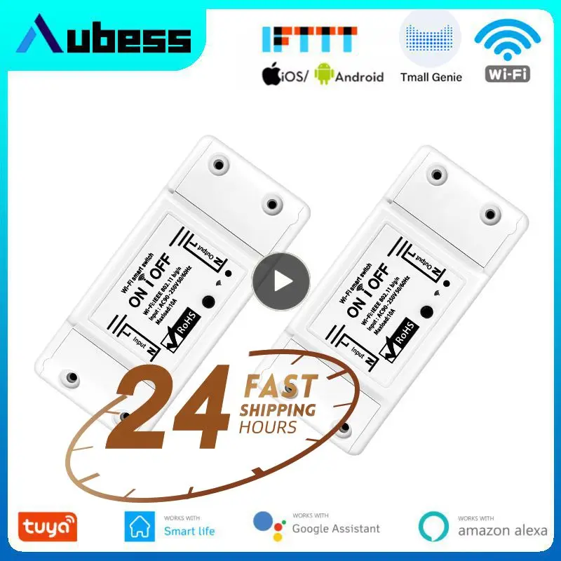 

1~10PCS Smart Light Switch Wifi 10a Wireless Switch Mini Breaker Module Tuya App Remote Control Diy Smart Home