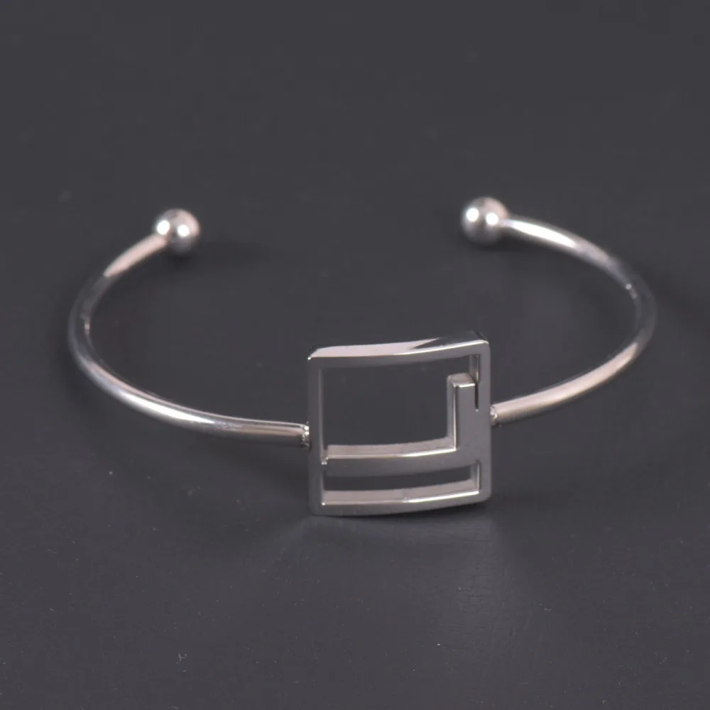 

New Aarrive L Letter Bracelet Stainless Steel Silver Color Name Bangle