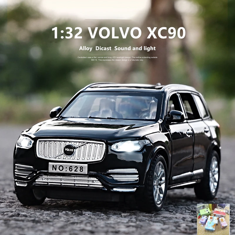 

1:32 Volvo XC90 Diecast Cars Model Toy Openable Doors Pull Back Music Light Car Toys For Kids Children