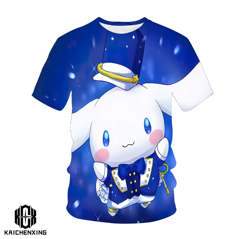 

2023 New summer Hello Kitty 3D T Shirt Boys Girls Children Fashion Short Sleeve Printed Cool Tops Tees Boy Girl Kids Clothing