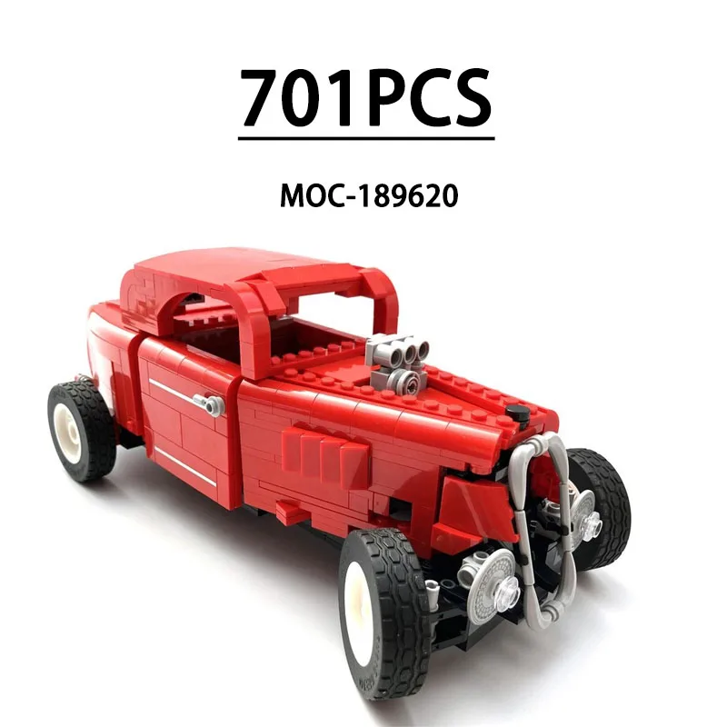 Фото Суперкар 10321 винтажный классический гоночный автомобиль MOC-189620, 701 шт., модель строительного блока, подарок на Рождество, день рождения, подходит для детей №1