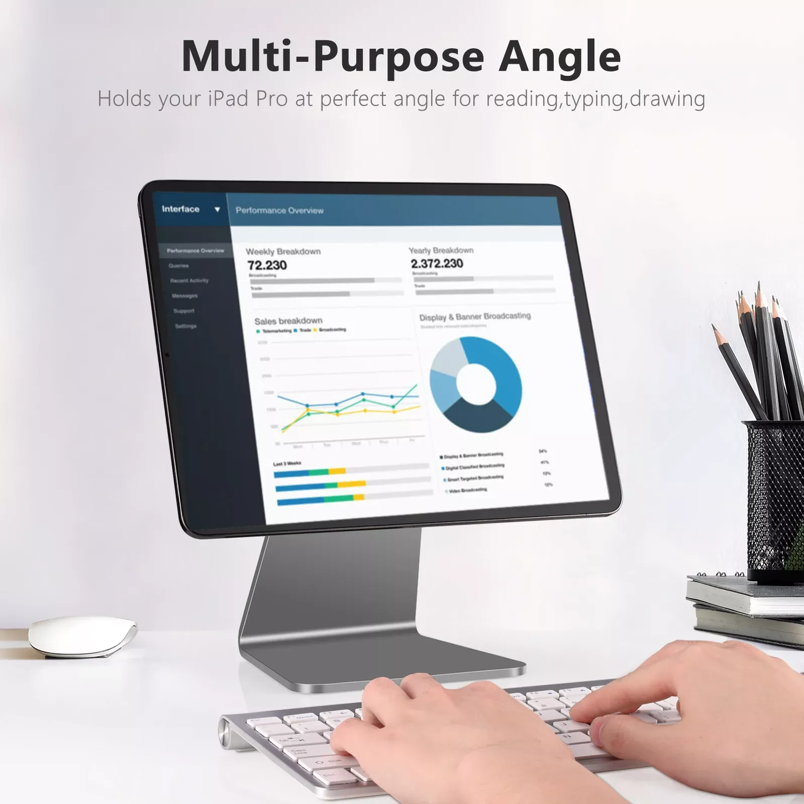 

2023New New Desktop Holder Tablet Stand For 11 12.9 inch iPad Pro Air 5 Aluminium Stand 360 Degree Rotation Magnet Bracket