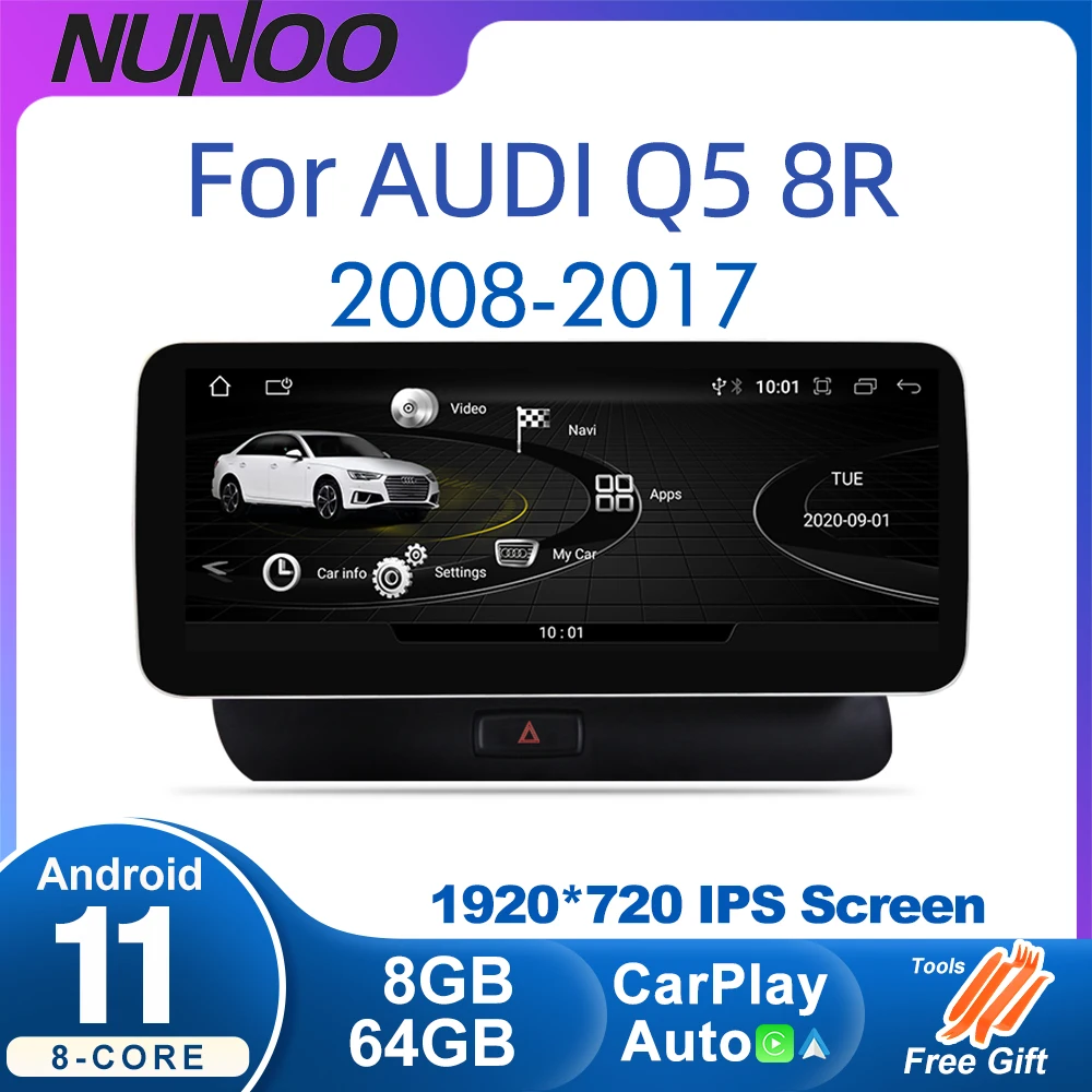 

Android 11 8G 64G Car Screen Player For Audi Q5 8R 2008-2017 MMI GPS Navi Multimedia Stereo WIFI 4G Google Carplay Radio