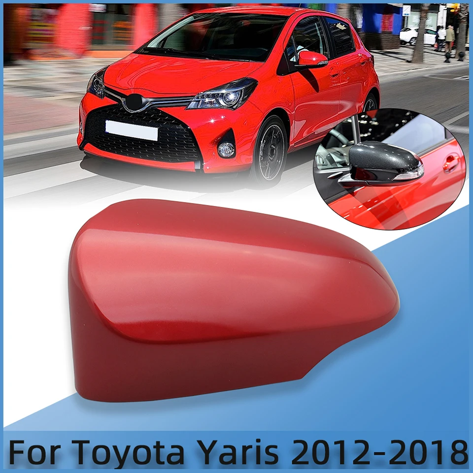 Cubierta de espejo retrovisor de puerta exterior, tapa de espejo lateral de ala para Toyota Yaris 2012, 2013, 2014, 2015, 2016, 2017, 2018, 2019