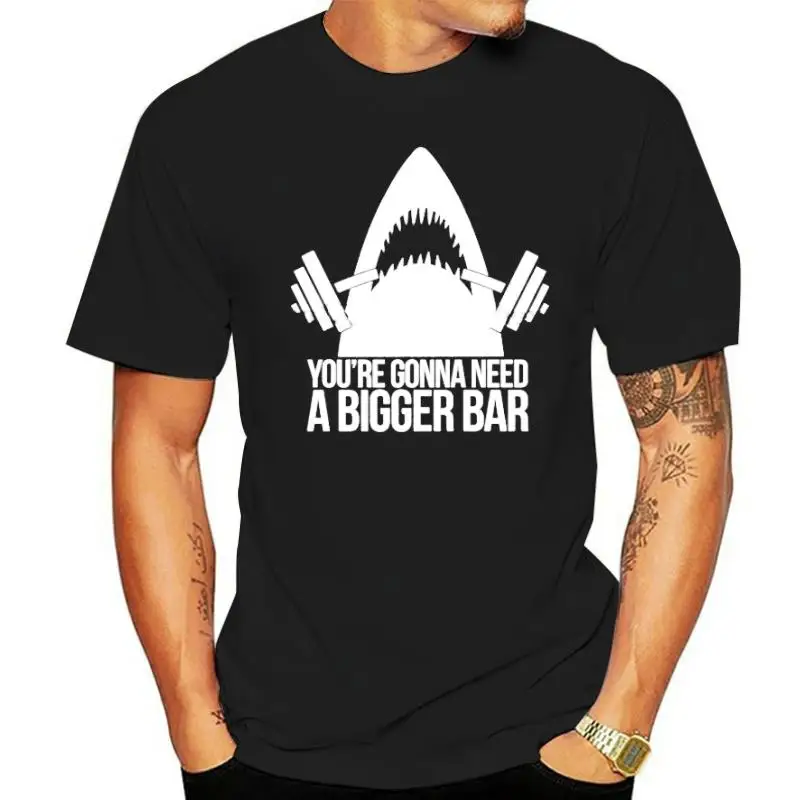 

Мужская футболка с надписью «Jaws you will Need A More Bar»