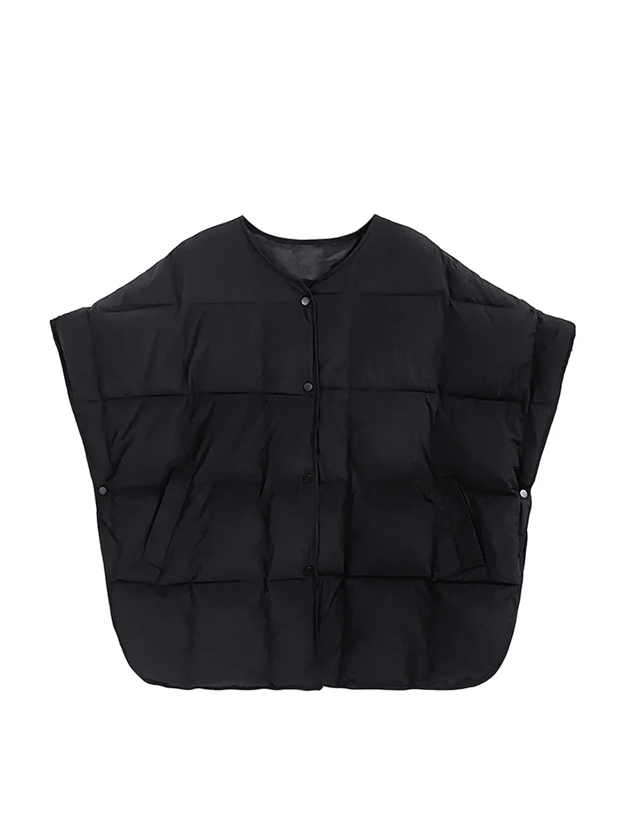 CHICEVER однотонный свободный однобортный теплый жилет для женщин с круглым