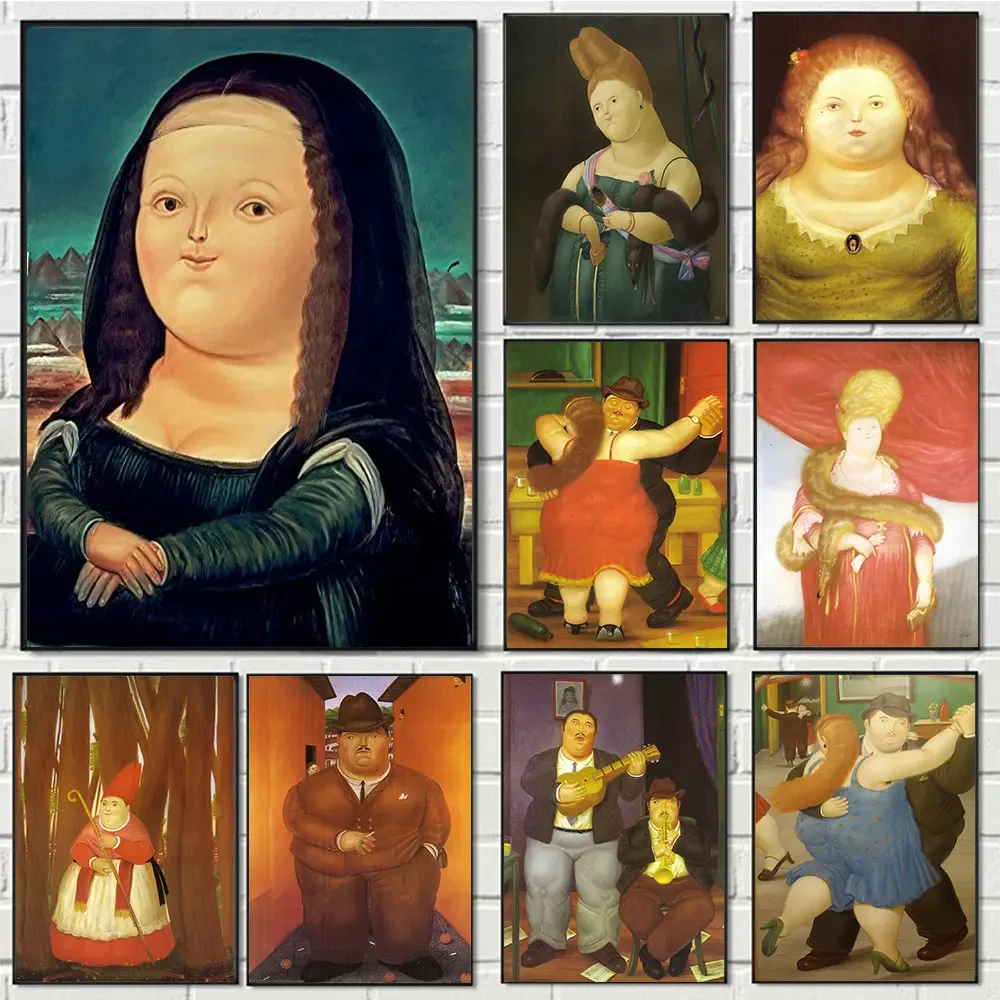 Забавный Толстый Мультяшный Принт На Холсте Настенное Искусство Скандинавская