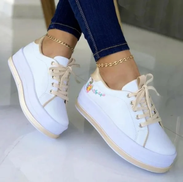 2022 Women Shoes Women Causal Shoes Pring Brand Spring Designer Wedges White Sneakers Platform Tenis Feminino Trainers Mcqueens images - 6