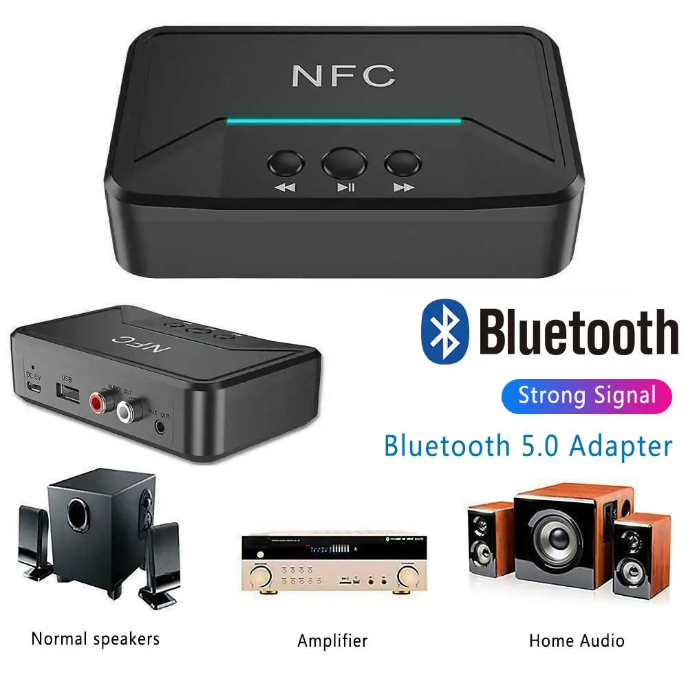 

Aubess NFC 5.0 Receiver A2DP AUX 3.5mm RCA Jack USB Smart Playback Stereo Audio Wireless Adapter For Car Kit Speaker