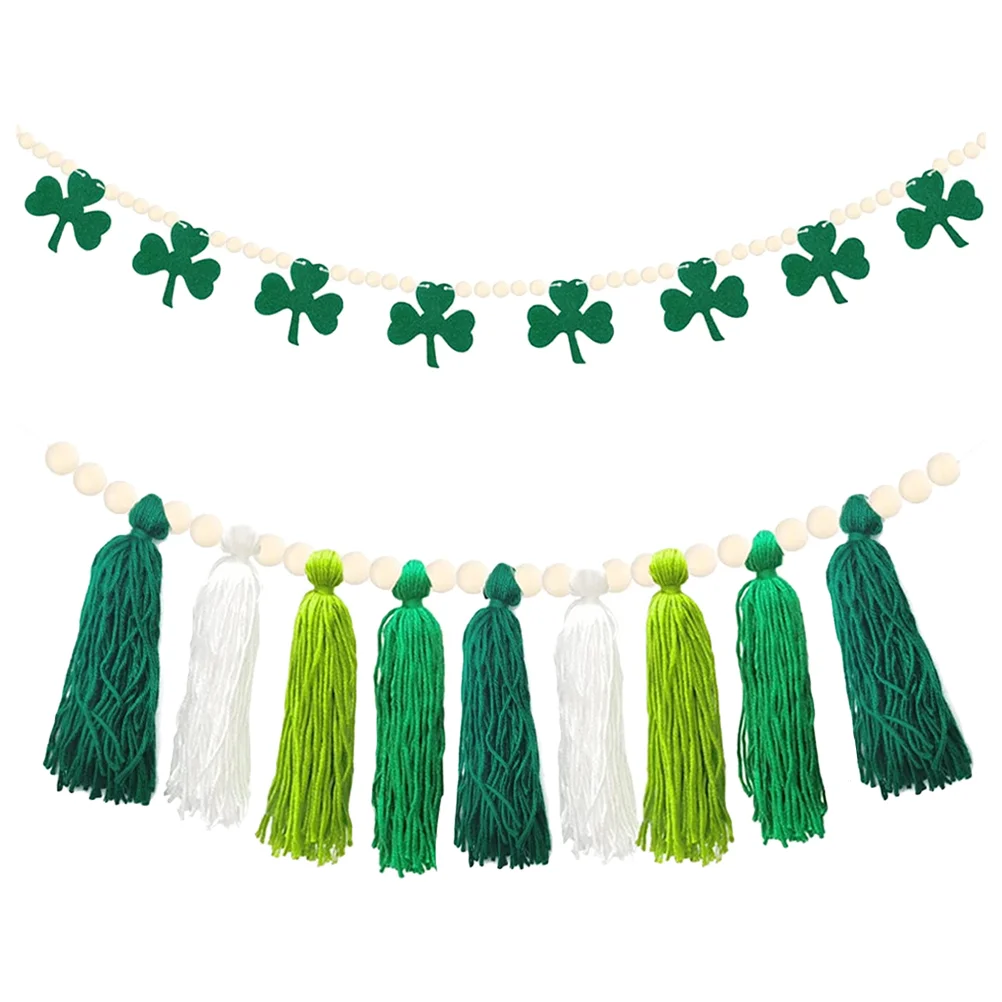 

1 Set Rustic Party Portable Green Room Decor Decorative Beads With Tassels Creative Hanging Ornament