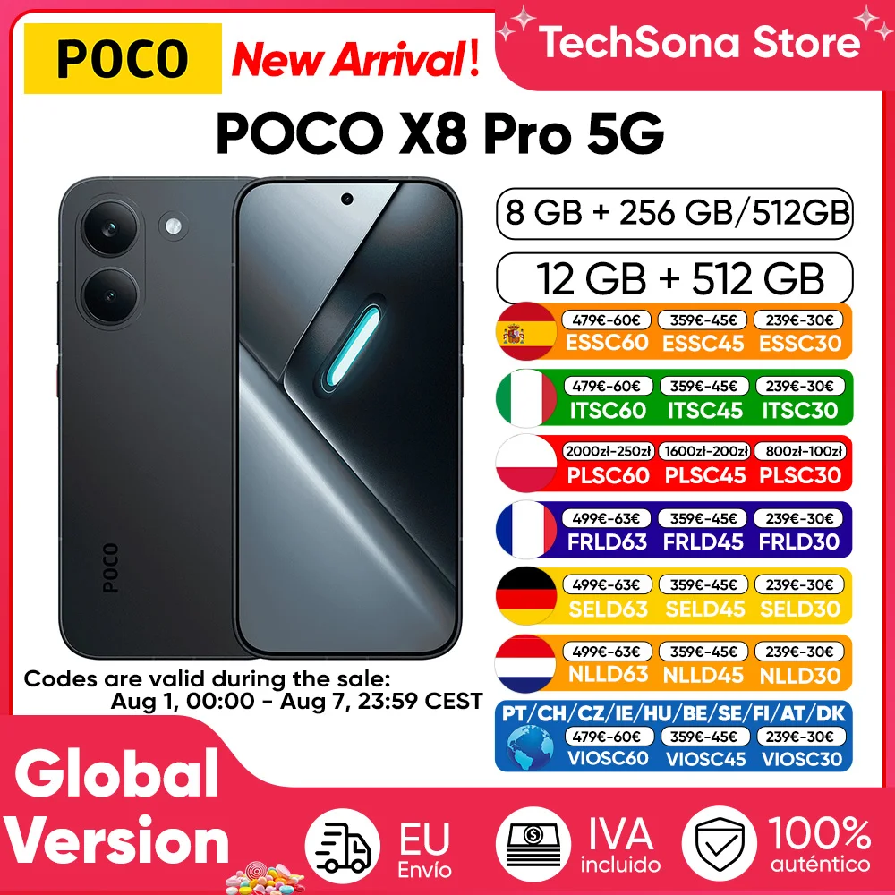 POCO X8 Pro 5G smartphone 6,59'' 1,5K 120 Hz AMOLED 6500 mAh