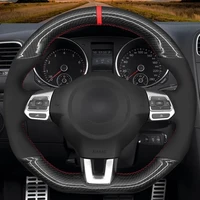 car steering wheel cover for volkswagen golf 6 gti mk6 vw polo gti scirocco r passat cc r line 2010 car interior accessories