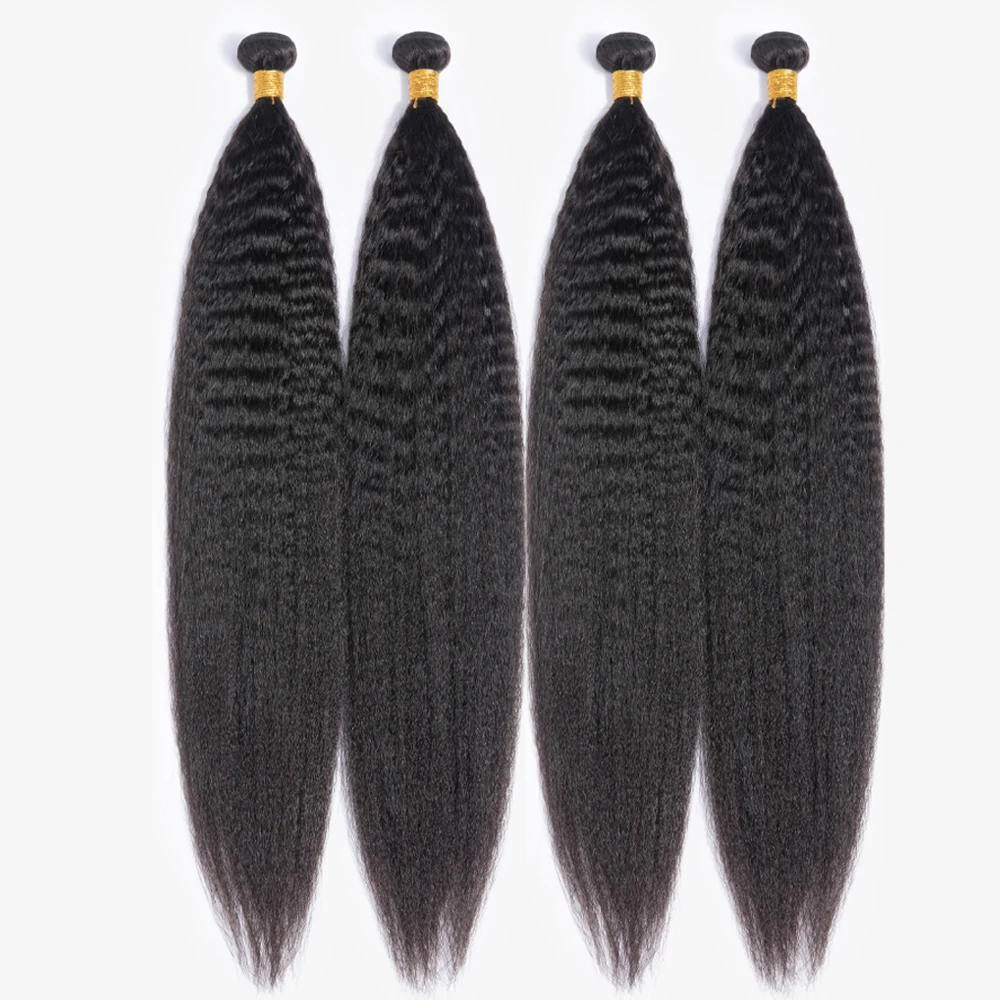 Курчавые прямые пучки Yaki пряди человеческих волос волнистые необработанные 10 А