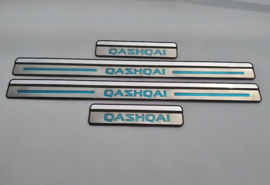 

Car Styling For Nissan Qashqai 2007-2013 J10 Side Door Sill Protector Threshold Scuff Plate Welcome Pedals Covers Trims H