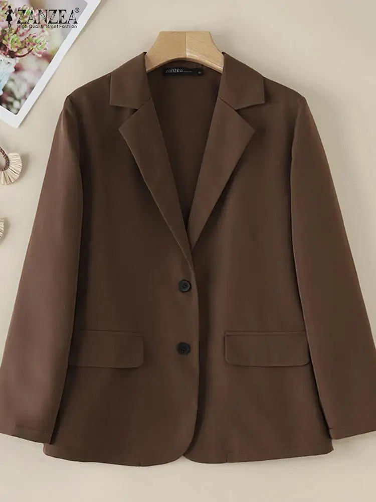 Женский Осенний блейзер с длинным рукавом и отложным воротником