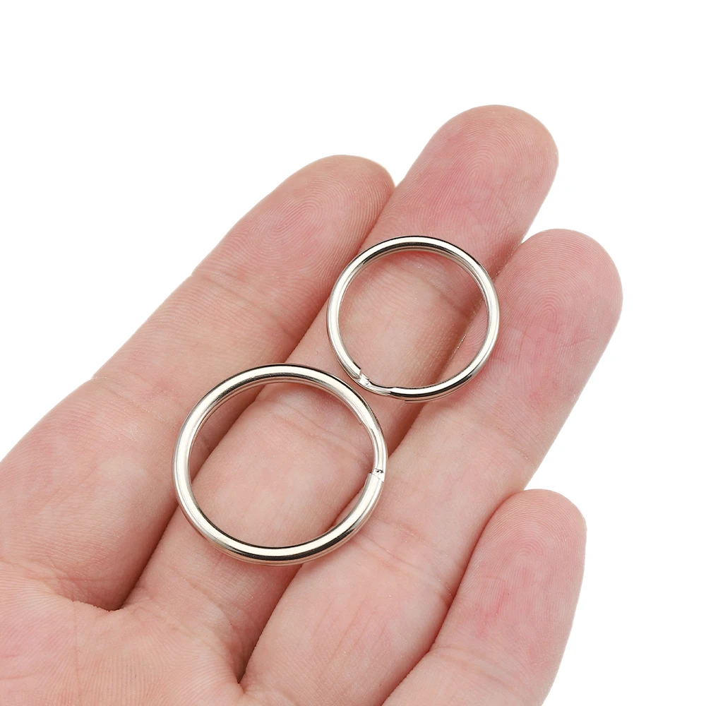 20pcs/Lot 20 25 28 32 35mm Larger Circle Key Rings Round Line Split Rings for DIY Keychain Making Supplies Make Keyring Findings