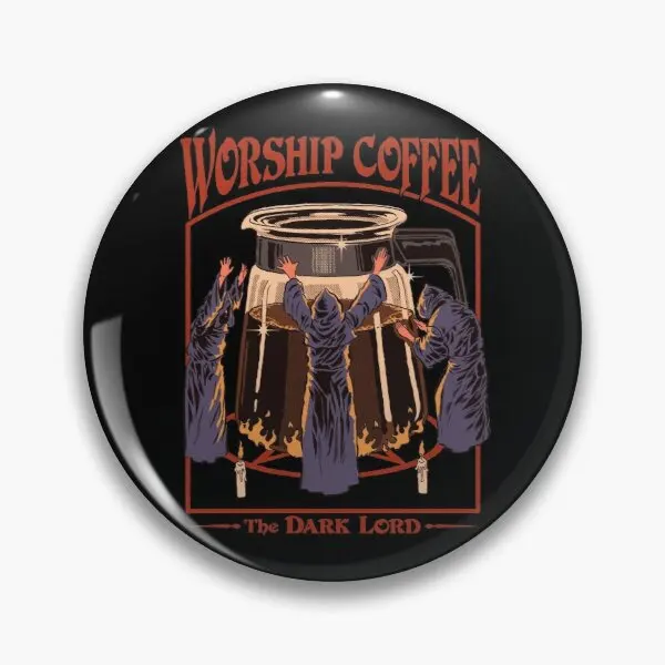 

Worship Coffee Customizable Soft Button Pin Brooch Gift Fashion Clothes Badge Cute Metal Hat Lover Women Collar Jewelry Decor