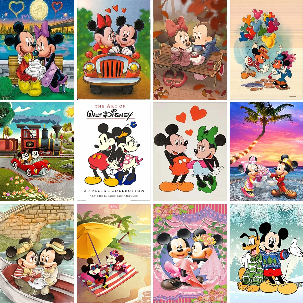 

Алмазная вышивка «сделай сам» Disney 5D, мультяшный Микки Маус», картина для рисования, алмазная живопись, Полный Круглый фон для украшения дома