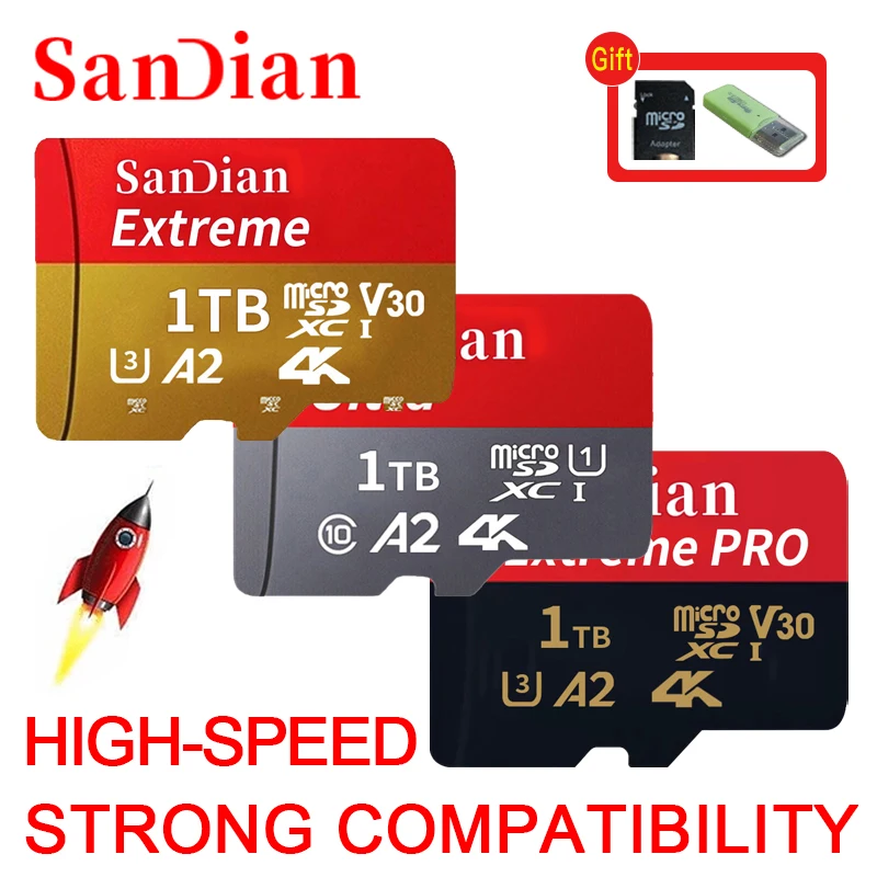 

Карта памяти SD, класс 10, 512 ГБ, 256 ГБ, 128 ГБ, 1 ТБ