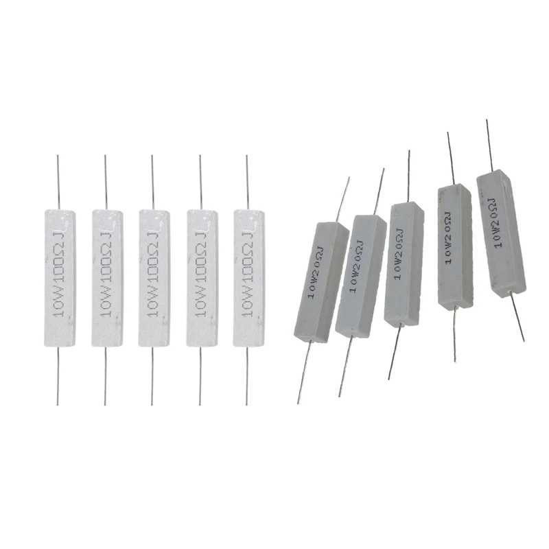 

10 Pcs 10W 5% Wirewound Ceramic Cement Resistor 10 Watt,5 Pcs 20 Ohm& 5 Pcs100 Ohm