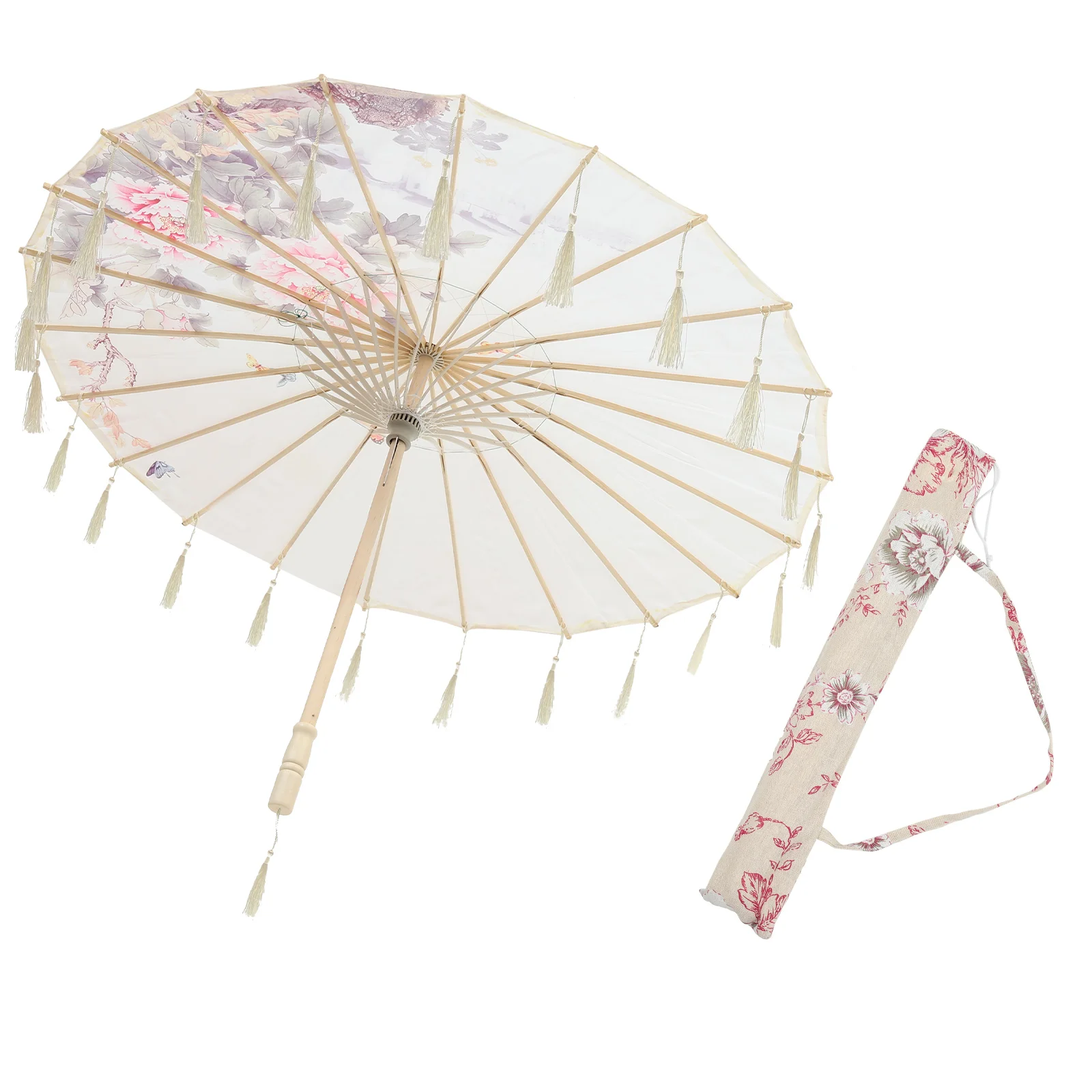 

Oil Paper Umbrella Stage Performance Chinese Dress Japanese-style Photo Decor Wooden Photography Tassel Bride Dresses