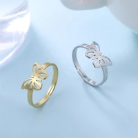 cooltime butterfly ring women bohemian ring adjustable stainless steel gift for women girlfriend finger rings fashion jewelry