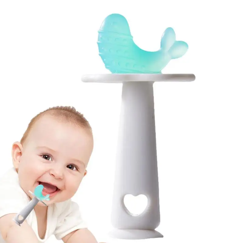 

Kids Teething Sticks Silicone Teethers Toy Cute Long Handle Strawberry Dolphin Shapes Teethers Teether Toy For Newborn Babies